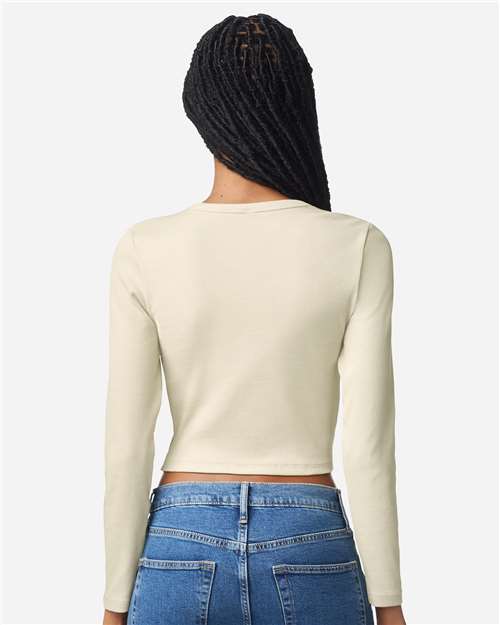 Women's Baby Rib Long Sleeve Cropped Tee