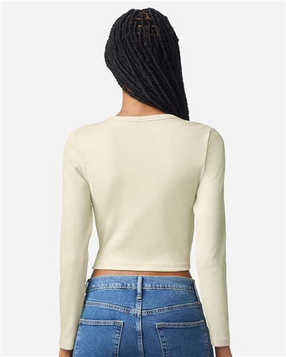 Women's Baby Rib Long Sleeve Cropped Tee