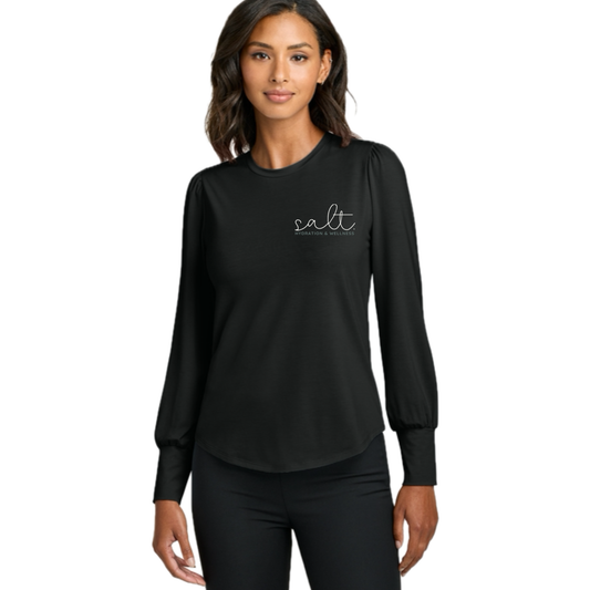 Stretch Jersey Long Sleeve Blouson Top