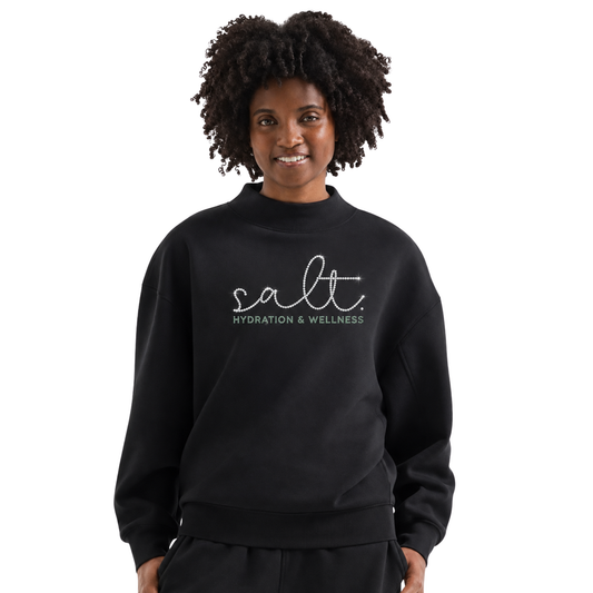 Rhinestone  Mock Neck Sweatshirt