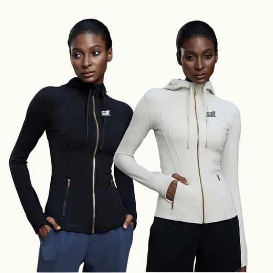 Women Slim-Fit Hooded Yoga Running Stretch Workout Jacket