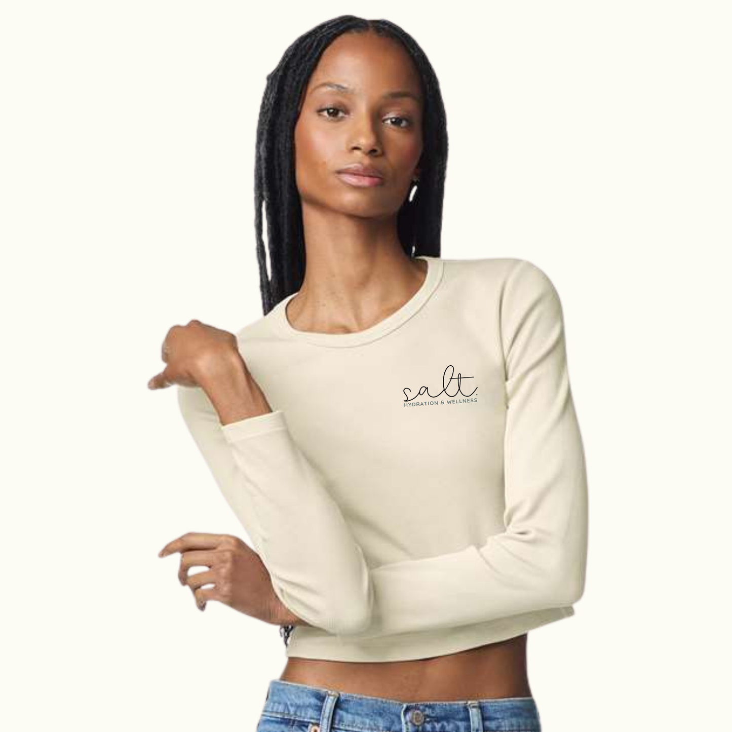 Women's Baby Rib Long Sleeve Cropped Tee