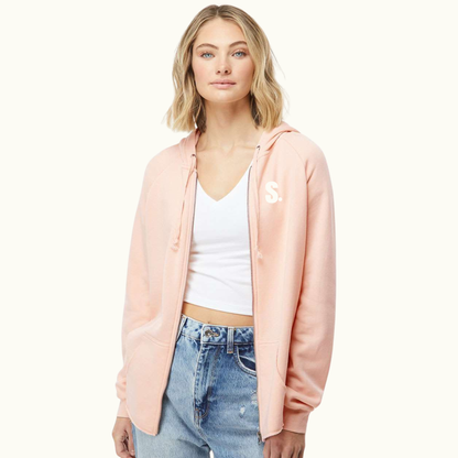 Women's Lightweight California Wave-Wash Full Zip Hooded Sweatshirt