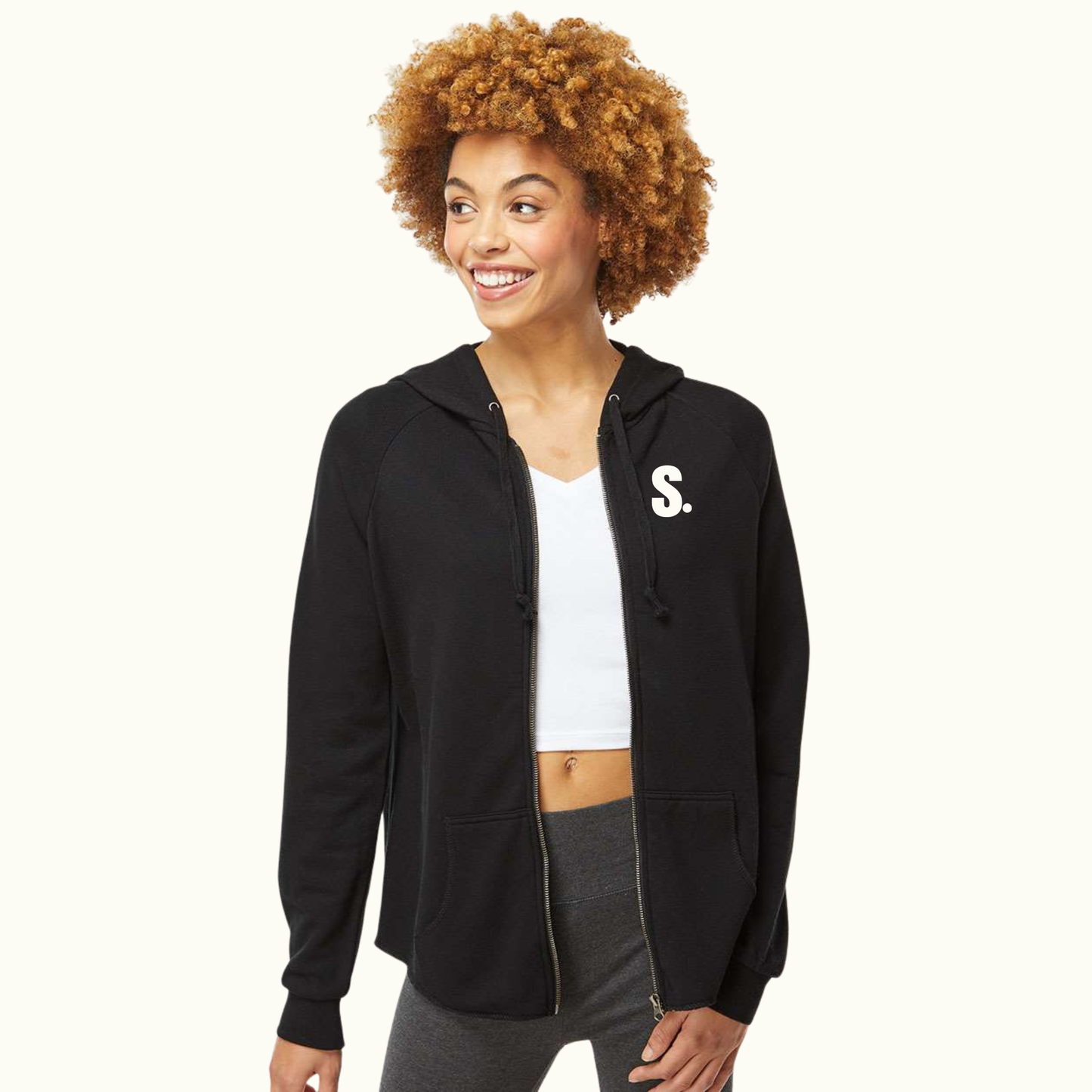 Women's Lightweight California Wave-Wash Full Zip Hooded Sweatshirt